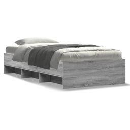 Berkfield Home Bed Frame without Mattress Grey Sonoma 100x200 cm Engineered Wood - thumbnail 2