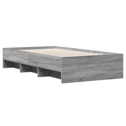 Berkfield Home Bed Frame without Mattress Grey Sonoma 100x200 cm Engineered Wood - thumbnail 4