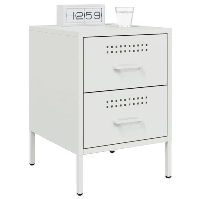 Berkfield Home Durable Bedside Cabinets 2 pcs White 36x39x50.5 cm Steel - image 1