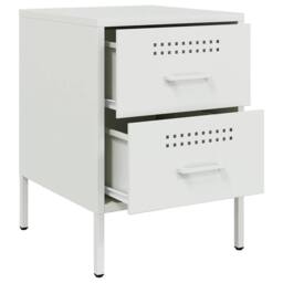 Berkfield Home Durable Bedside Cabinets 2 pcs White 36x39x50.5 cm Steel - thumbnail 9