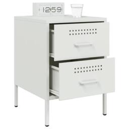 Berkfield Home Durable Bedside Cabinets 2 pcs White 36x39x50.5 cm Steel - thumbnail 4