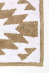 Homescapes Natural & White Bath Mat 100% Cotton Aztec Design, 50 x 80 cm in Beige - thumbnail 2