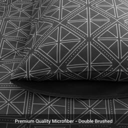 Pamposh Modern Duvet Cover Set Reversible Quilt Covers Bedding Sets in Charcoal - Size: Single - thumbnail 6