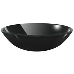 Berkfield Home Stylish Basin Tempered Glass 42 cm Black - thumbnail 3