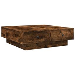 Berkfield Home Coffee Table Smoked Oak 90x90x28 cm Engineered Wood in Brown - Size: 90 x 90 x 28 cm - thumbnail 1