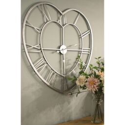 Love Lace Silver Heart Skeleton Wall Clock - thumbnail 5
