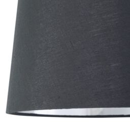 First Choice Lighting Voyage - Light Oak Table Lamp Bedside Light with Grey & Silver Shade in Brown - thumbnail 2