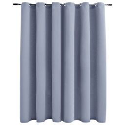 Berkfield Home Blackout Curtain with Metal Rings Grey 290x245 cm - thumbnail 2