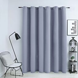 Berkfield Home Blackout Curtain with Metal Rings Grey 290x245 cm - thumbnail 1