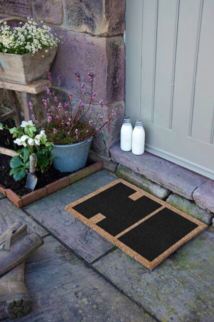 Artsy Mats Large Hi Text Full Size Doormat in Black - Size: 40 cm x 60 cm - image 1
