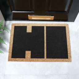 Artsy Mats Large Hi Text Full Size Doormat in Black - Size: 40 cm x 60 cm - thumbnail 2