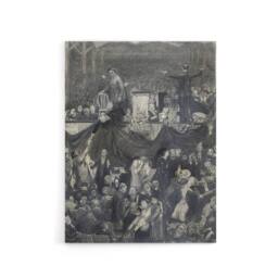 "Artery8 George Bellows The Sawdust Trail Pencil Drawing Canvas Wall Art Print in Grey - Size: W12"" x H16""" - thumbnail 1