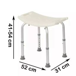 EONLION Shower Chair Bath Stool Seat Padded Height Adjustable in White - thumbnail 2