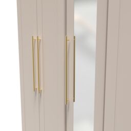 Ready Assembled 2 U Helmsley Tall 5 Door 2 Drawer 1 Mirror Wardrobe (Ready Assembled) in Taupe - thumbnail 4