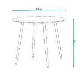 SPETLEK ONLY Dining Table Tempered Glass Padded Home Kitchen Furniture in Black - Size: 0.6m2 - thumbnail 5