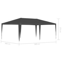 Berkfield Home Professional Party Tent 4x6 m Anthracite 90 g/m ² in Black - thumbnail 6