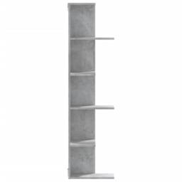Berkfield Home Wall Corner Shelf Concrete Grey 36.5x36.5x140 cm Engineered Wood - thumbnail 5