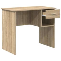 Berkfield Home Modern Desk with Storage Sonoma Oak 90x49.5x75 cm Engineered wood in Light Oak - thumbnail 5