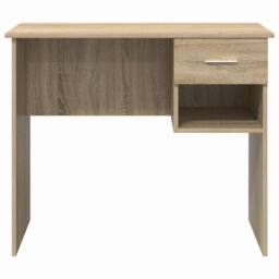 Berkfield Home Modern Desk with Storage Sonoma Oak 90x49.5x75 cm Engineered wood in Light Oak - thumbnail 6