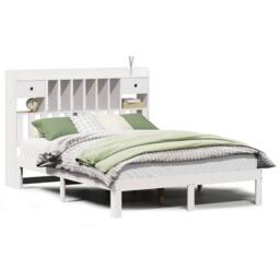 Berkfield Home Decorative Bookcase Bed without Mattress White 135x190cm Solid Wo - Size: 135x190 cm - thumbnail 3
