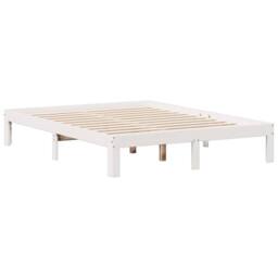 Berkfield Home Decorative Bookcase Bed without Mattress White 135x190cm Solid Wo - Size: 135x190 cm - thumbnail 8