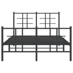 Berkfield Home Metal Bed Frame without Mattress with Footboard Black 120x190cm - Size: 120x190 cm - thumbnail 5