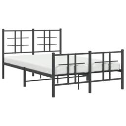 Berkfield Home Metal Bed Frame without Mattress with Footboard Black 120x190cm - Size: 120x190 cm - thumbnail 4