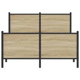 Berkfield Home Metal Bed Frame without Mattress Sonoma Oak 120x200 cm in Natural - Size: Small Double - thumbnail 5