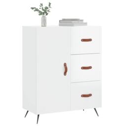 Berkfield Home Sideboard High Gloss White 69.5x34x90 cm Engineered Wood - thumbnail 1