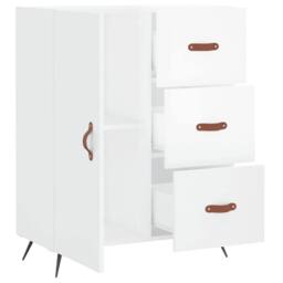 Berkfield Home Sideboard High Gloss White 69.5x34x90 cm Engineered Wood - thumbnail 6
