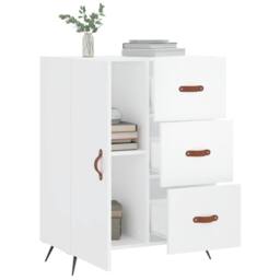 Berkfield Home Sideboard High Gloss White 69.5x34x90 cm Engineered Wood - thumbnail 4