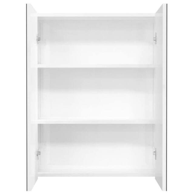 Berkfield Home Durable Bathroom Mirror Cabinet 60x15x75 cm MDF Shining White - Size: 60 x 15 x 75 cm - image 1