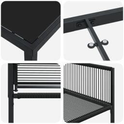 Berkfield Home 5 Piece Garden Dining Set Black Poly Rattan - thumbnail 9