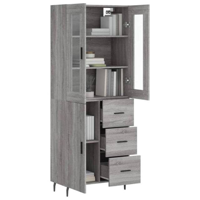 Berkfield Home Highboard Grey Sonoma 69.5x34x180 cm Engineered Wood - image 1