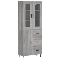Berkfield Home Highboard Grey Sonoma 69.5x34x180 cm Engineered Wood - thumbnail 3