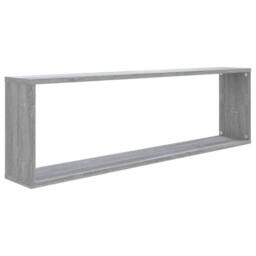 Berkfield Home Wall Cube Shelves 2 pcs Grey Sonoma 100x15x30 cm Engineered Wood - Size: 100 x 15 x 30 cm - thumbnail 5