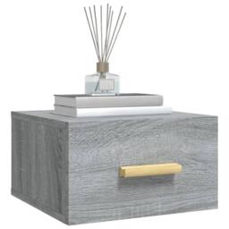 Berkfield Home Wall-mounted Bedside Cabinet Grey Sonoma 35x35x20 cm - Size: 35 x 35 x 20 cm - thumbnail 4