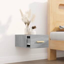 Berkfield Home Wall-mounted Bedside Cabinet Grey Sonoma 35x35x20 cm - Size: 35 x 35 x 20 cm - thumbnail 3