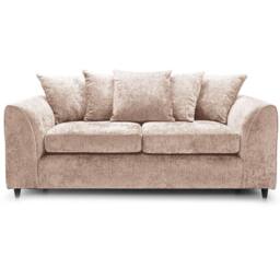 Furnishings For Less UK Monaco Chenille Fabric 3 Piece Sofa Suite - 3 Seater & 2 Armchairs in Beige - thumbnail 2