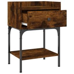 Berkfield Home Bedside Table Smoked Oak 40.5x31x60 cm Engineered Wood in Brown - thumbnail 6