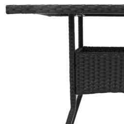 Berkfield Home Garden Table with Acacia Wood Top Black 80x80x75 cm Poly Rattan - Size: 80 x 80 x 75 cm - thumbnail 9