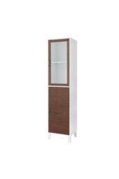 Teamson Home Tyler Wooden Bathroom Linen Tower Floor Tall Cabinet in White