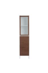 Teamson Home Tyler Wooden Bathroom Linen Tower Floor Tall Cabinet in White - thumbnail 5