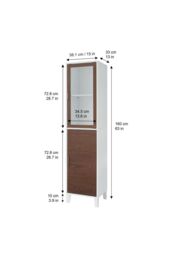 Teamson Home Tyler Wooden Bathroom Linen Tower Floor Tall Cabinet in White - thumbnail 4