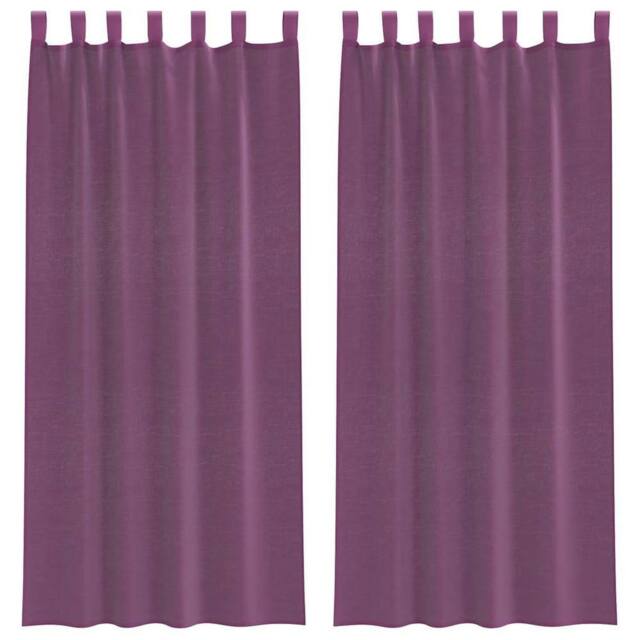 Berkfield Home Voile Curtains with Loops 2 pcs Purple 140x225 cm - image 1