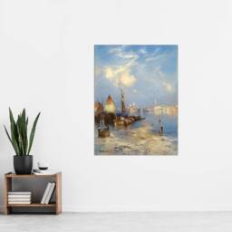 "Artery8 Thomas Moran A View of Venice Grand Canal Wall Art Print in Blue - Size: W12"" x H16""" - thumbnail 4