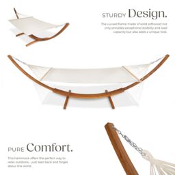 tectake Hammock Thorsten in White - Size: 2 Seater - thumbnail 3