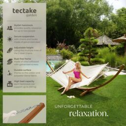 tectake Hammock Thorsten in White - Size: 2 Seater - thumbnail 2