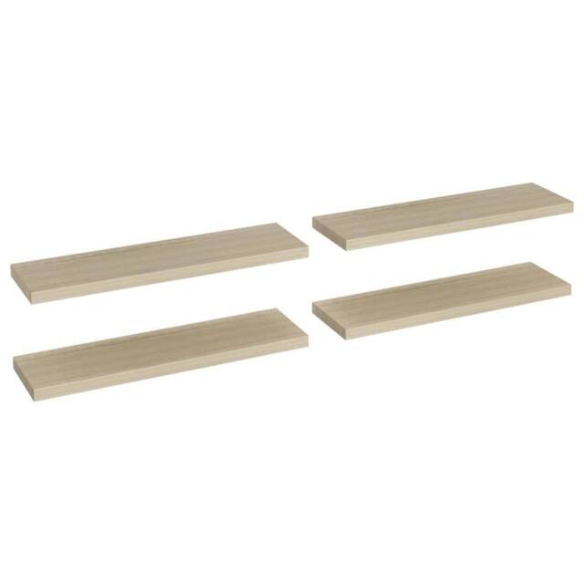 Berkfield Home Floating Wall Shelves 4 pcs Oak 90x23.5x3.8 cm MDF in Light Oak - image 1