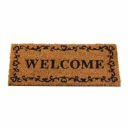 Marco Paul Tan Coir 'Welcome' Slogan Nonslip Doormat 53cmx23cm in Beige - Size: Medium - thumbnail 2